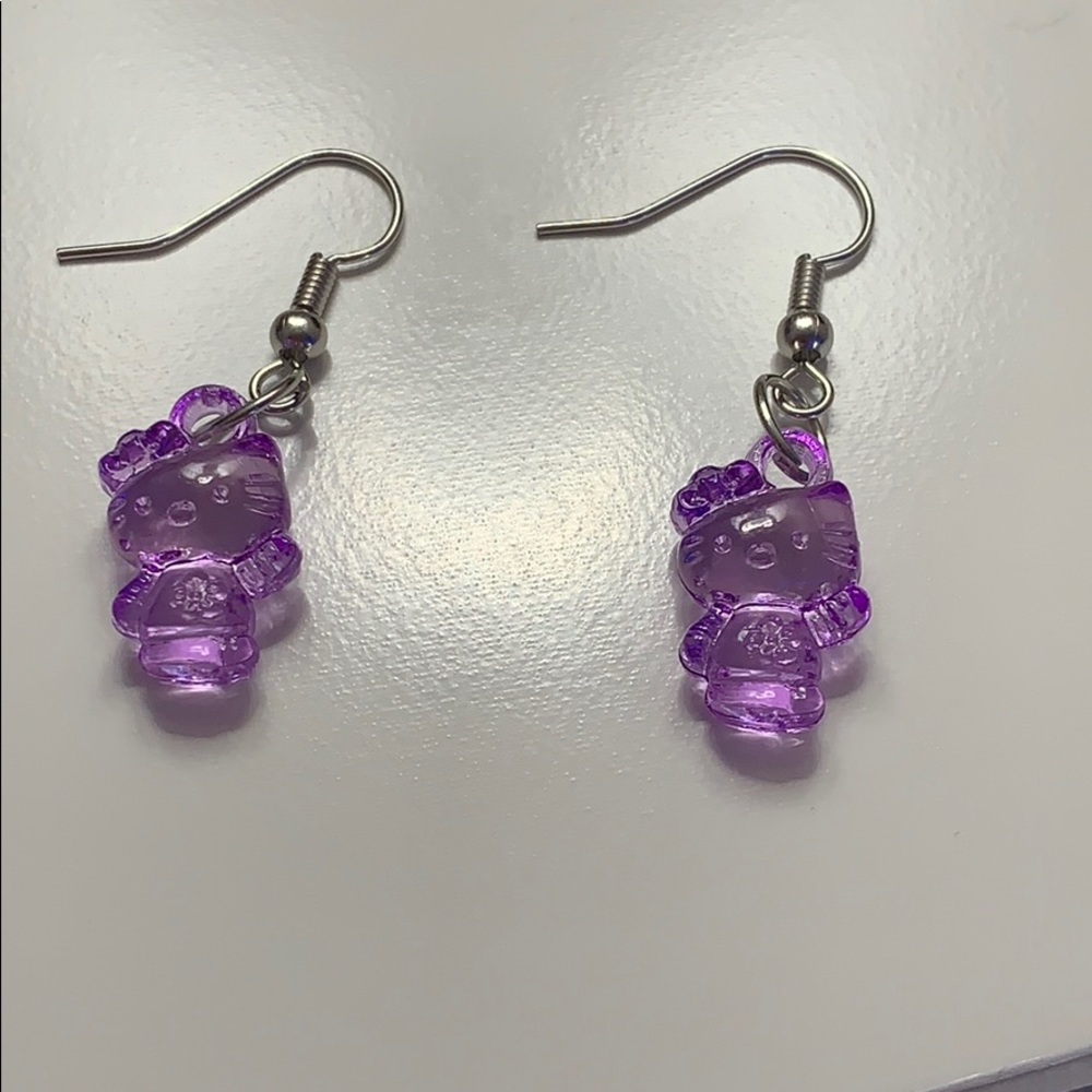 purple hello kitty earrings